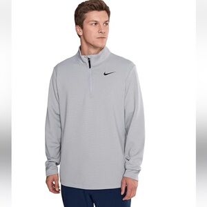 Nike Light Gray Long Sleeve dry fit standard fit quarter zip Top